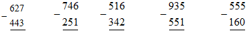 giai toan lop 3 bai tru cac so co ba chu so co nho mot lan 2 - Giải Toán lớp 3 bài: Trừ các số có ba chữ số (có nhớ một lần)
